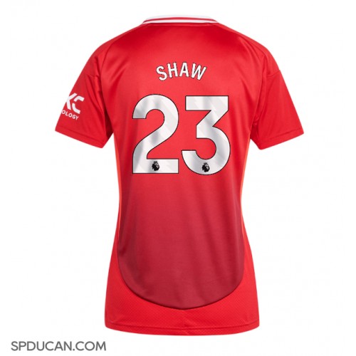 Zenski Nogometni Dres Manchester United Luke Shaw #23 Domaci 2024-25 Kratak Rukav